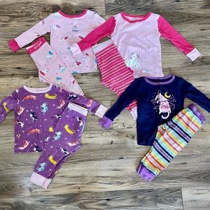 Cat & Jack Toddler Girl Pajama BUNDLE - 2T